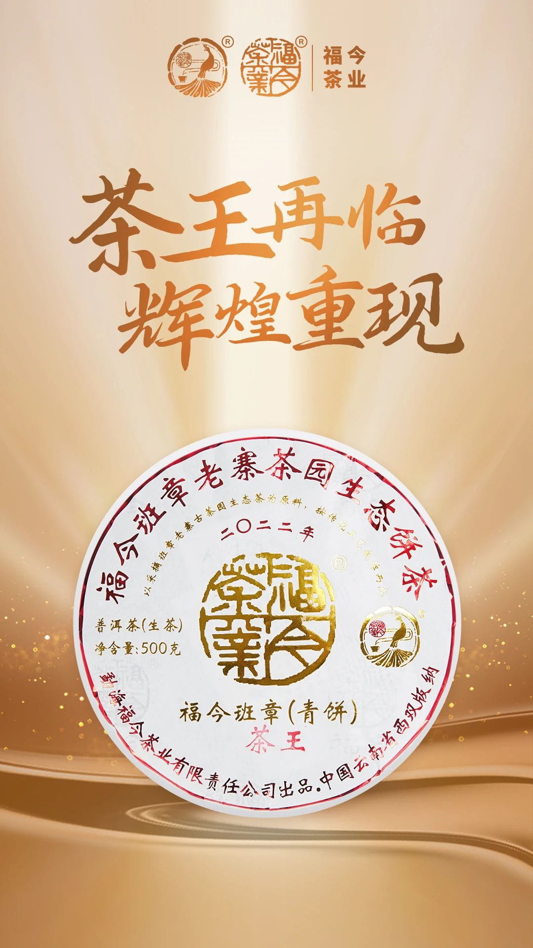 班章系列丨福今茶业2022年福今班章（茶王）青饼正式发售！