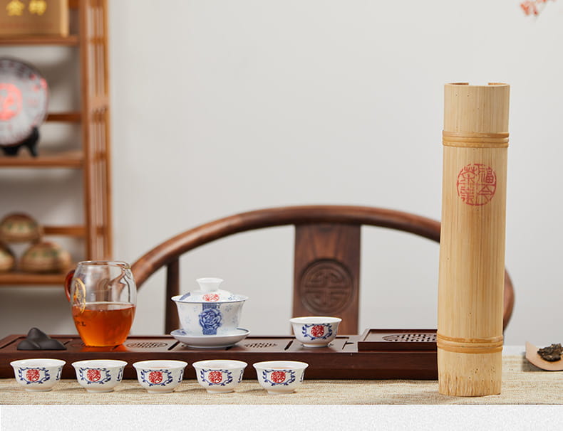 福今2014年金印传统竹筒茶